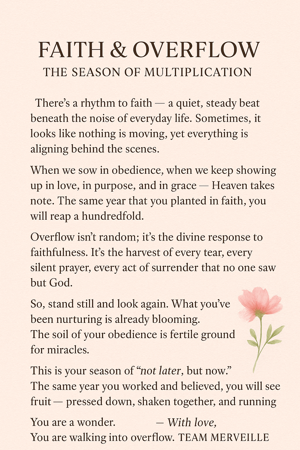 🌸 Faith & Overflow: The Season of Multiplication